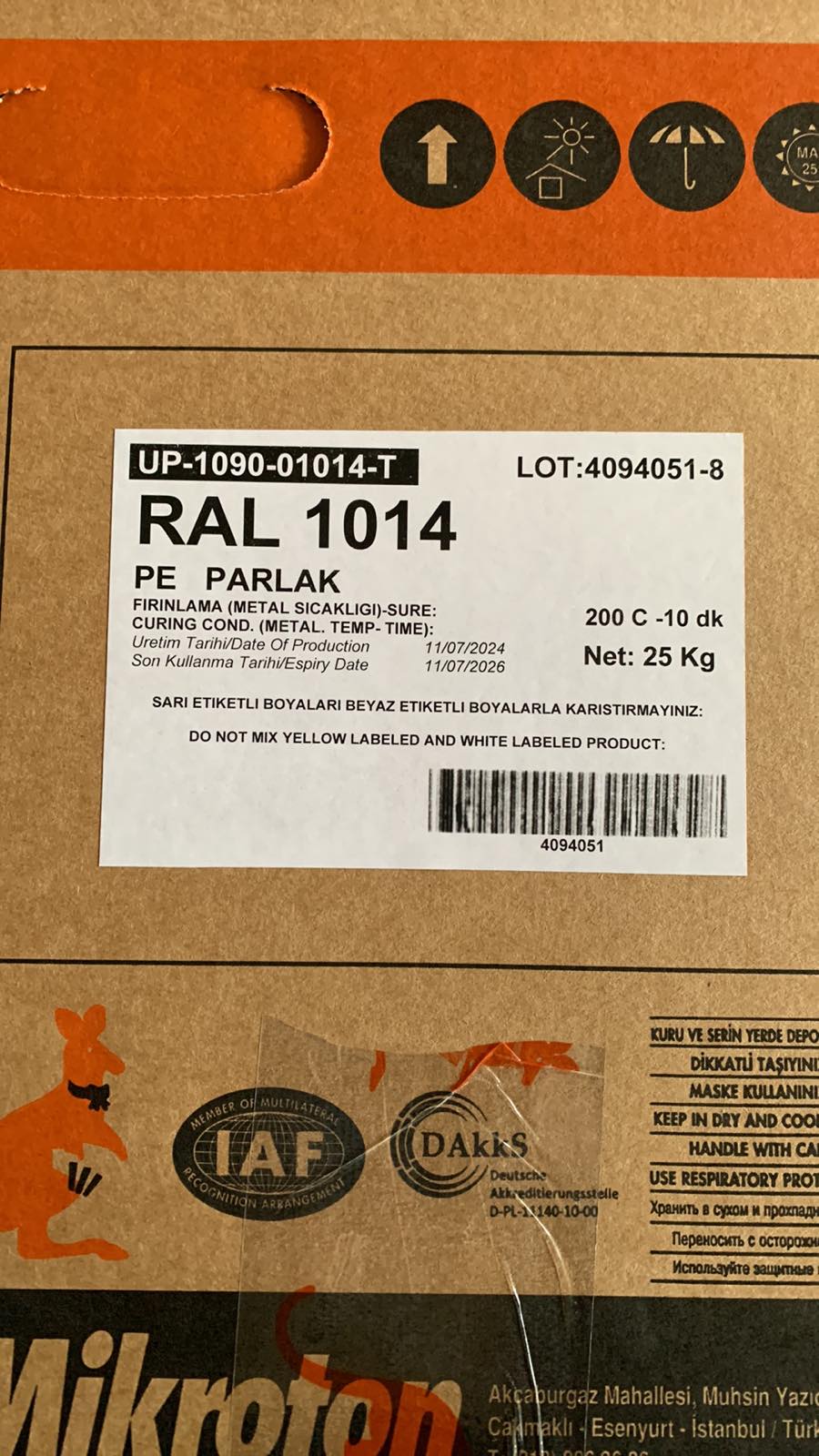 Порошкова поліефірна фарба Mikroton UP-1090-01014-T RAL 1014 слонова кістка глянець 25 кг.